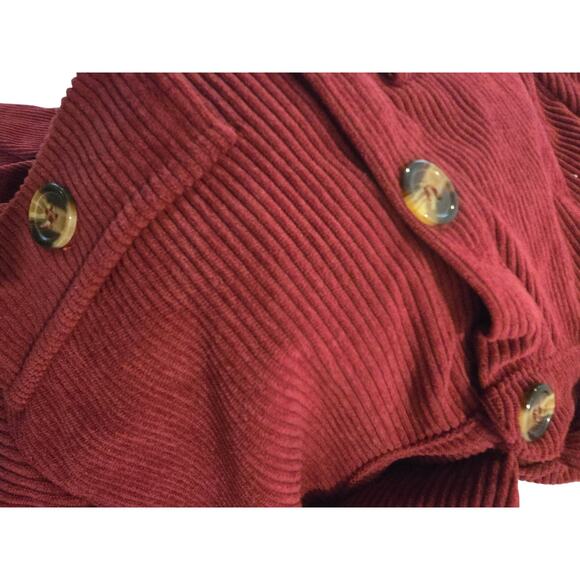 Alaster Queen Women's Corduroy Long Sleeve Short Dress Button Down Small NWT - Picture 2 of 7